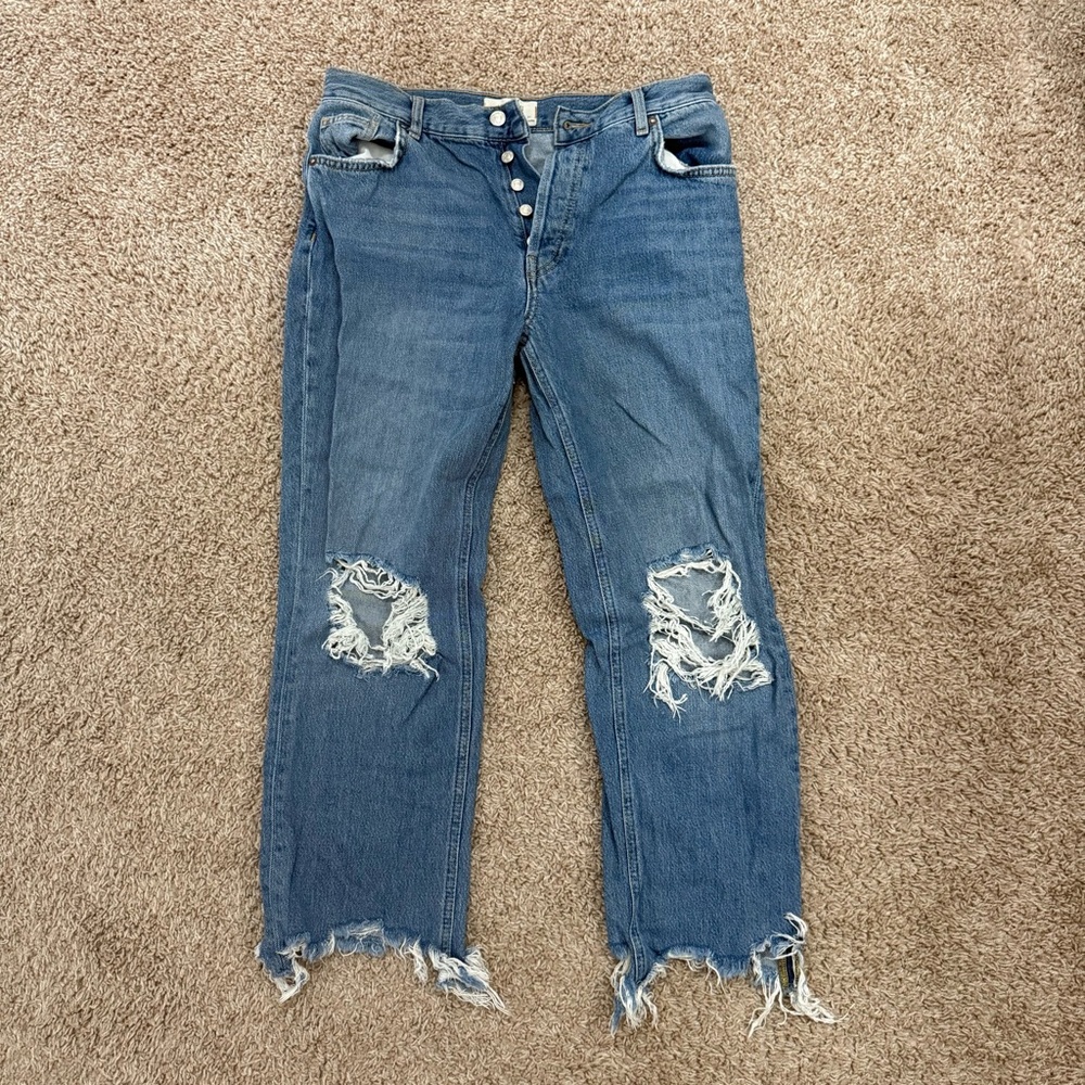 Free people Distressed Blue Jeans